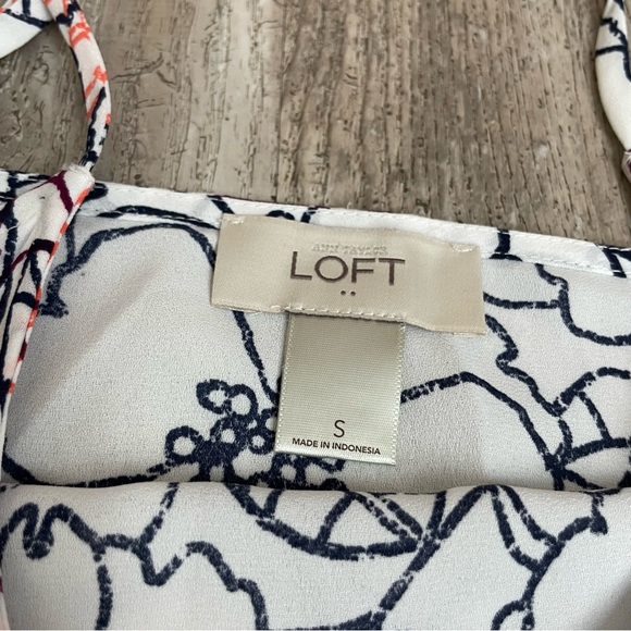 Loft Women’s Tank Top Blouse White Multi Floral Peplum S - Picture 2 of 3